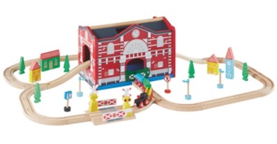 Home Wooden Lights and Sound Train Set Kids at ASDA