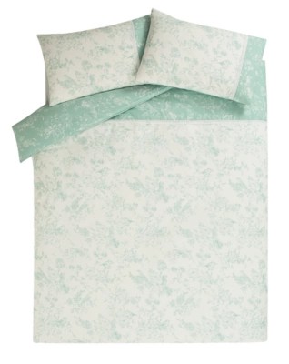 Home 100 Cotton Duck Egg Etched Birds Duvet Set Home & Garden