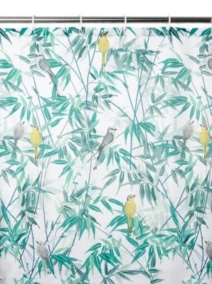 Bird & Leaf Fabric Shower Curtain Home & Garden at ASDA