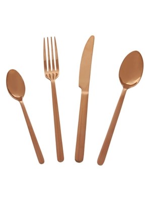 Home 16 Piece Rose Gold Cutlery Set Home & Garden at ASDA