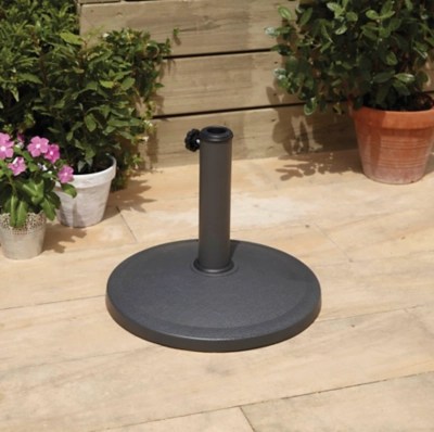 Black Parasol Base 8kg Outdoor & Garden at ASDA