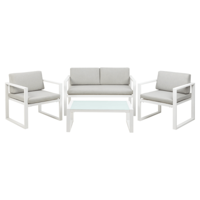 4 Piece Sofa Set White and Grey Home & Garden at ASDA