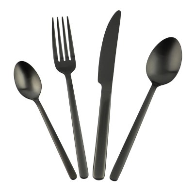 Home 16 Piece Matt Black Cutlery Set Home & Garden at