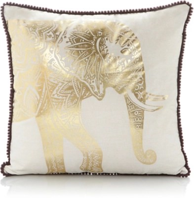 Metallic Gold Elephant Cushion Home & Garden