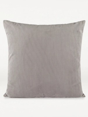 Grey Jumbo Cord Cushion Home at ASDA