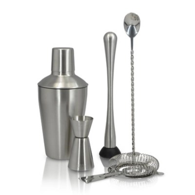Home Cocktail Shaker 5 piece Gift Set Stainless Steel Mixology