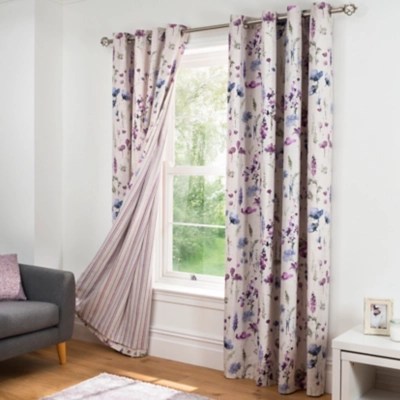 Meadow Floral Cotton Lined Curtains Home & Garden