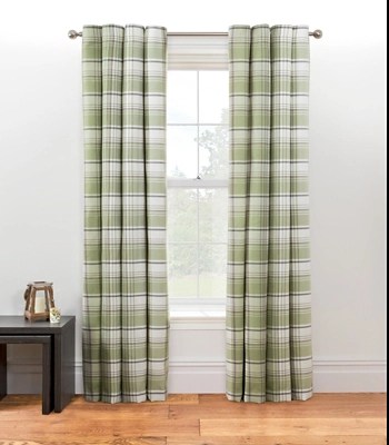 Checked Woven Eyelet Curtains
