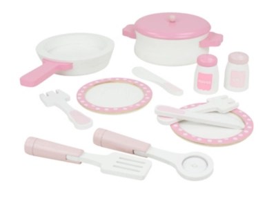 Home Pink Wooden Kitchen and Cooking Set Toys & Character