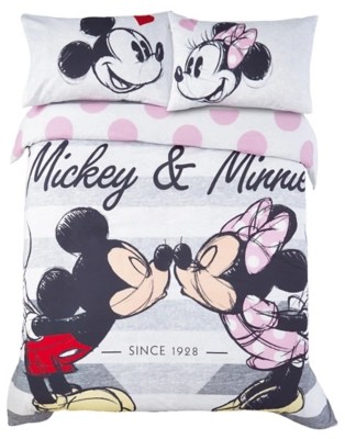 Disney Mickey and Minnie Mouse Reversible Duvet Set Double Home