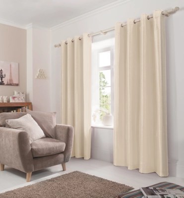 Faux Silk Eyelet Curtains Natural Home