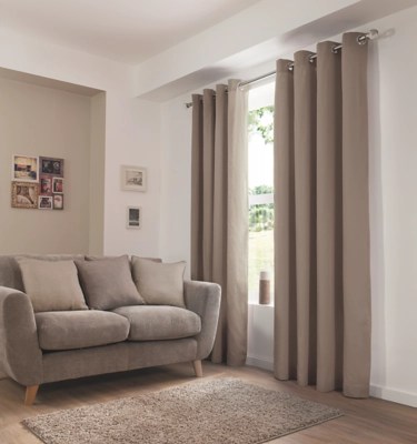 Eyelet Curtains Mink Curtains & Blinds at ASDA