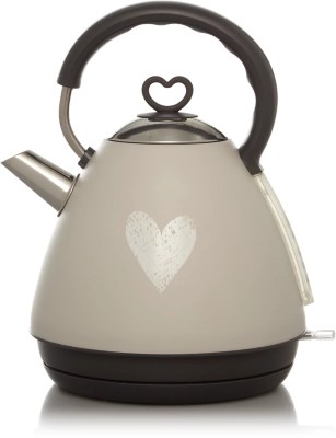 GPK401H Fast Boil Heart Print Pyramid Kettle 1.7L Natural Home