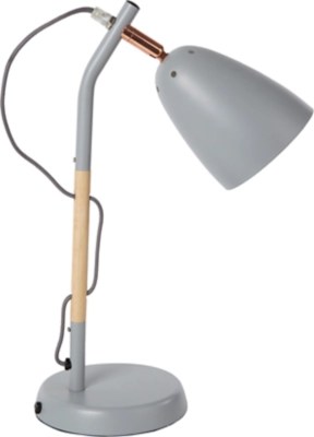 Grey Desk Lamp Home at ASDA