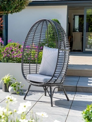 Hand Woven 2 Seater Rattan Effect Egg Patio Furniture