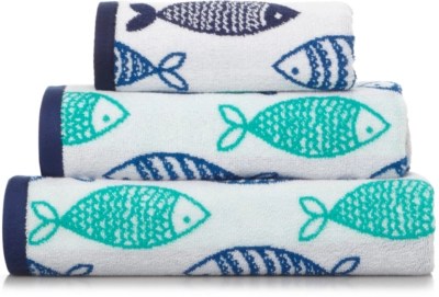 Blue 100 Cotton Fish Hand Towel Home & Garden