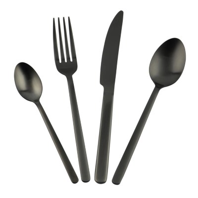 Black Cutlery Set Tesco Rustic spoons and blank paper. imgzit