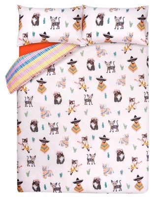Fiesta Cat Print Reversible Duvet Cover Home & Garden