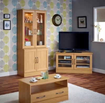 Addison Corner TV Unit Oak Effect TV Units at ASDA