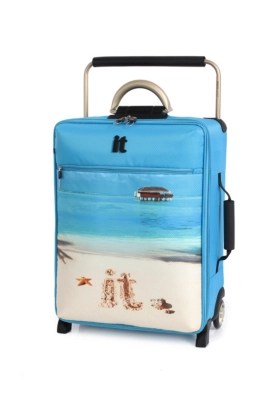 it Luggage World's Lightest 2 Wheel Trolley Case Cabin Beach Slogan