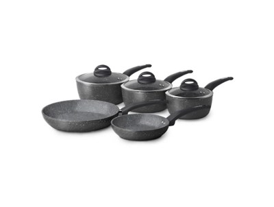 Tower 5 Piece Pan Set with Cerastone Coating Graphite Home