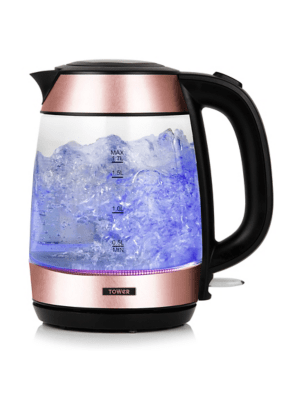 Tower Rose Gold 3KW 1.7L Glass Kettle Electricals at ASDA