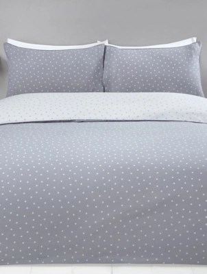 Sleepdown Mini Dots Duvet Set in Grey Home at ASDA
