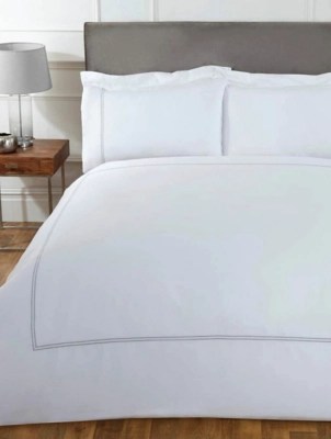 Sleepdown Hotel Collection Double Stitch Duvet Set Home at ASDA