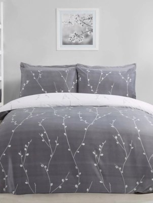 Sleepdown Willow Hypoallergenic Duvet Set Grey Home at ASDA