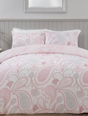 Sleepdown Paisley Duvet Set in Blush Home at ASDA