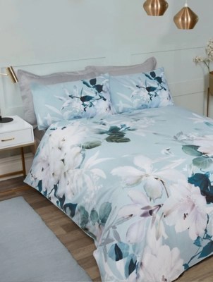 Sleepdown Large Floral Duvet Set Duck Egg Home at ASDA