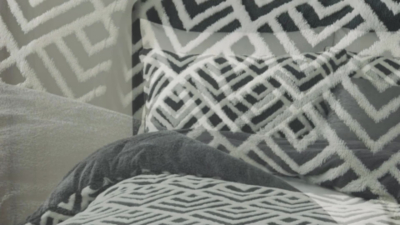 Sleepdown Geo Jacquard Fleece Duvet Set Charcoal Home at ASDA