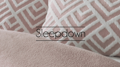 Sleepdown Geo Jacquard Fleece Duvet Set Blush Home at ASDA