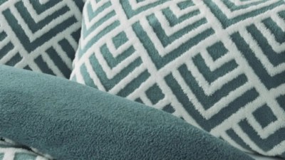 Sleepdown Geo Jacquard Fleece Duvet Set Teal Home at ASDA