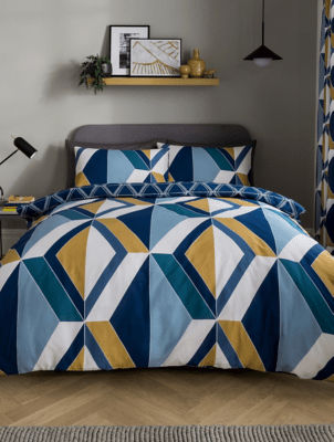 Sleepdown Large Diamond Geo Duvet Set in Grey Home at ASDA
