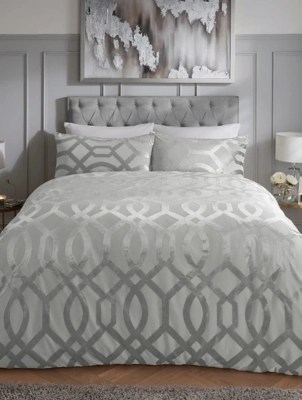 Sleepdown Velvet Geo Jacquard Duvet Set Home at ASDA