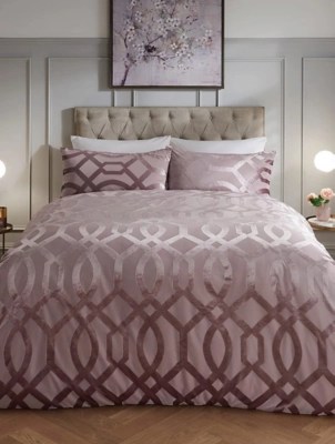 Sleepdown Velvet Geo Jacquard Duvet Set Home at ASDA