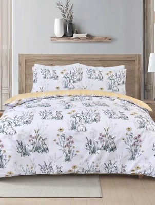 Sleepdown Rabbit Meadow Duvet Set in Ochre Home at ASDA