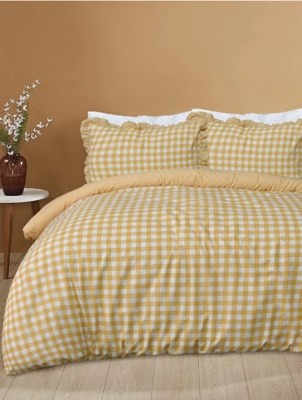 Sleepdown Gingham Ruffle Duvet Set Home at ASDA