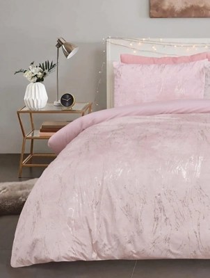Sleepdown Marble effect Velvet Duvet Set Home at ASDA