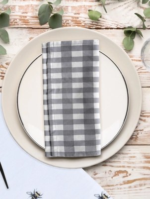 Sleepdown Gingham Printed 100 Cotton Table Napkin 4 Pack Home