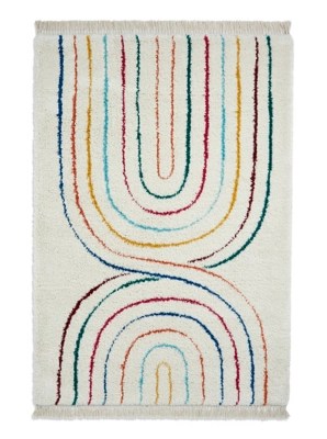 Think Rugs Boho Shaggy Moroccan Rainbow Rug Home at ASDA