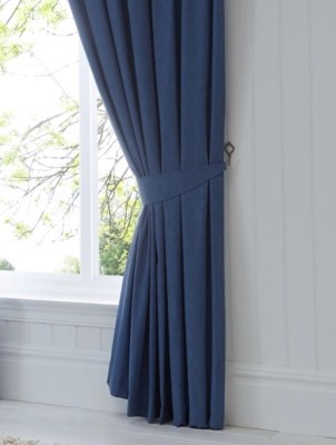 Fusion Dijon Navy Pair of Curtain Tiebacks Home at ASDA