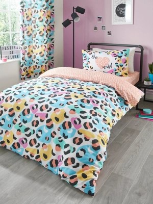 Bedlam Be Wild Coral Pink Duvet Cover Set Home at ASDA