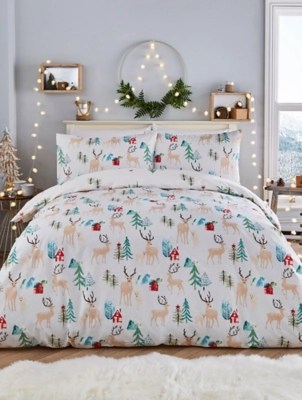 Fusion Christmas Winter Stag Duvet Cover Set Home at ASDA