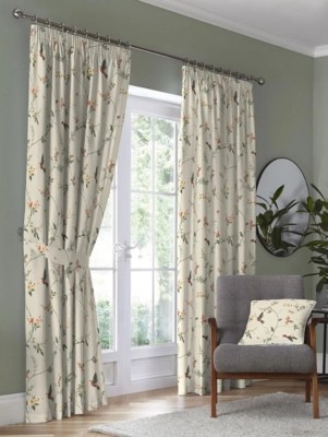 Dreams & Drapes Darnley 100 Cotton Natural Coral Pencil Pleat Curtains