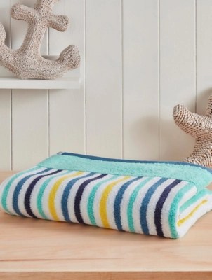 Fusion Bathroom Nautical Stripe Towel Range Home at ASDA