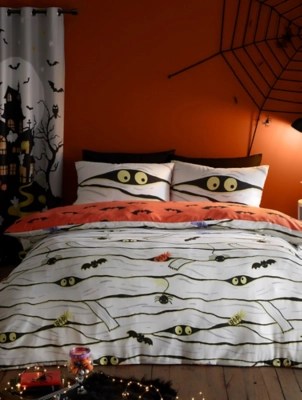 Bedlam Halloween Mummy Glow in the Dark Kids Duvet Set Home