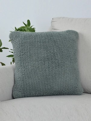 Sleepdown Green Boucle Chenille Cushion Home at ASDA
