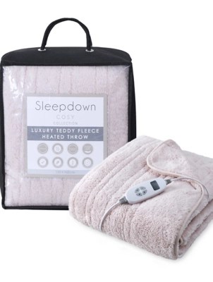 Sleepdown Luxury Teddy Fleece Heated Throw Home at ASDA
